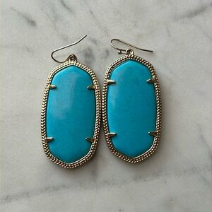 Kendra Scott Elle Gold Danielle Drop Earrings in Blue Turquoise